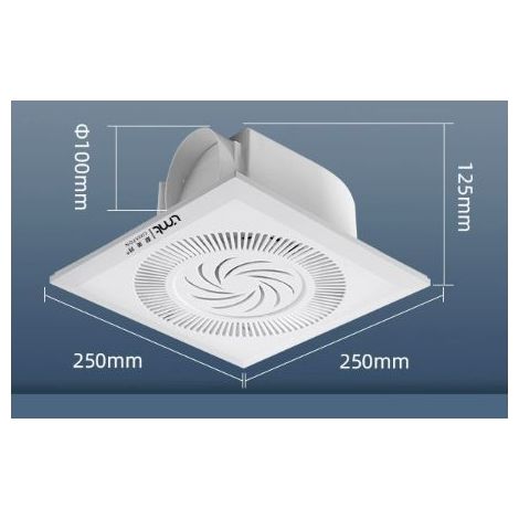 Ventilateur d'extraction plafond 8 pouces BPT-01T pales hélicoïdales, encastrement 200×200mm 26W pour salle de bain et cuisine (1/5)