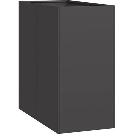 Macetero de diseño moderno para balcón o jardín base abierta 40 x 80 x 80 cm acero negro 020051556 (1/5)