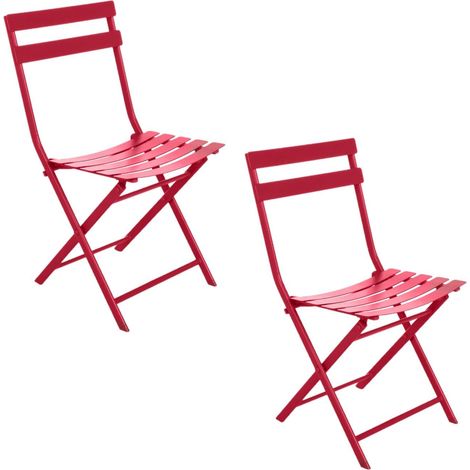 Lot de 2 chaises de jardin pliantes en métal GREENSBORO (1/4)