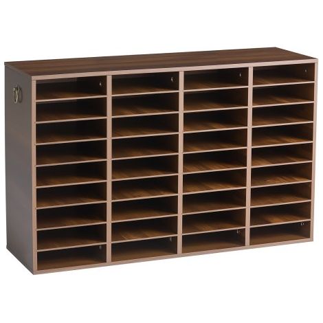 Trieur de Documents de Bureau en Bois avec 36 Compartiments, Brun (1/3)