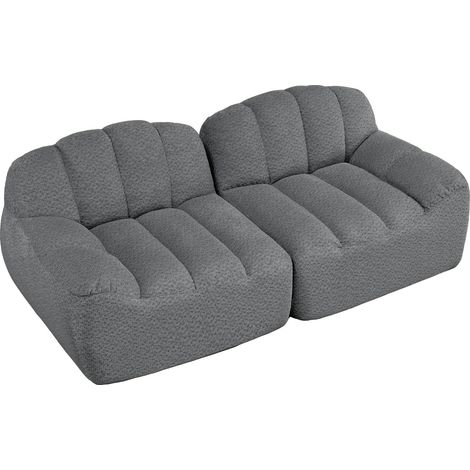 Sofá modular de 2 plazas sin estructura, gris, 210 x 104 x 79 cm (1/5)