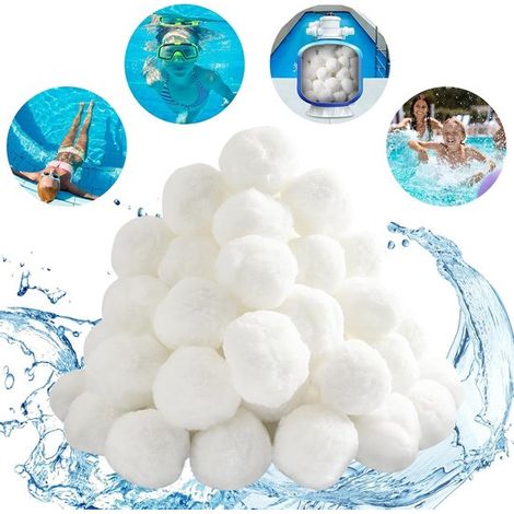 Bomba de filtro de arena de 1,1 lb, Bolas de filtro para piscinas, Bolas de piscina reutilizables, Bolas de filtro de arena para piscinas, Blanco (1/5)