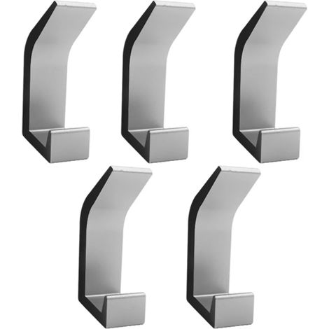 Soporte para toallas sin taladro 5 piezas Juego de ganchos de pared de acero inoxidable para baño, cocina y oficina (1/5)