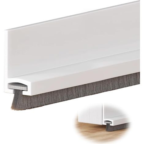 Door Draught Excluder 100 cm White Adhesive Insulation Door Seal Anti Cold and Noise Seal Flexible Silicone Sealing Strip for Indoor and Outdoor Use, Stop Air Flow and Dust (1/5)