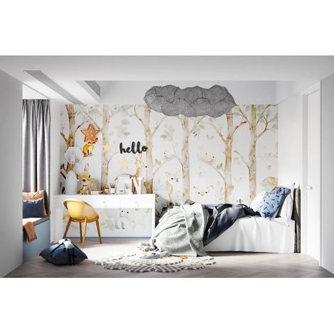 Papier peint foret douce faune au coeur des arbres - 150 x 250 cm (1/2)