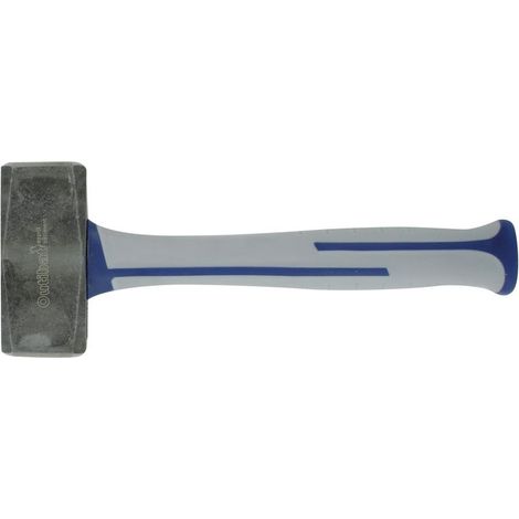 Massette carrée 1,25 kg – Manche tri-matière en fibre de verre – Tables de frappe en acier trempé avec angles abattus – Confort d'utilisation intensif – Outibat