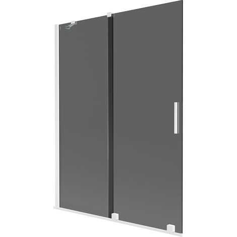 Mexen Velar Duschwand 2-flügelig, verschiebbar 130 x 150 cm, Graphit, Weiß - 896-130-000-41-20 (1/2)