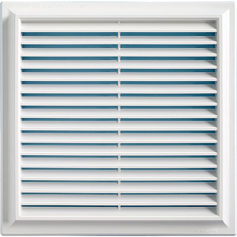 Grille ventilation PVC traditionnelle 240 x 240 mm avec fermeture et moustiquaire - First Plast
