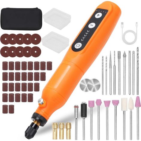 Mini cordless rotary tool, 5-speed mini grinder, electric precision sander, engraving pen with 61 accessories for sanding, polishing, drilling, engraving, DIY projects, rechargeable (1/5)