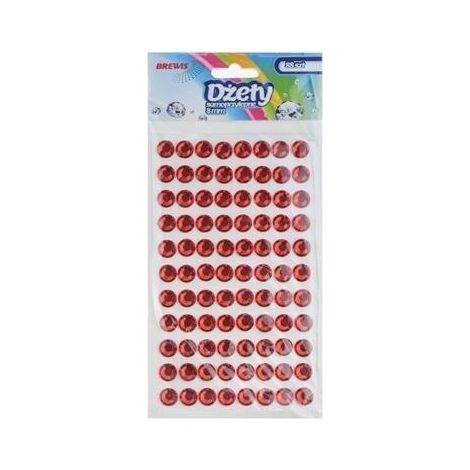 Selbstklebende rote Strasssteine, 8 mm, 88 Stück