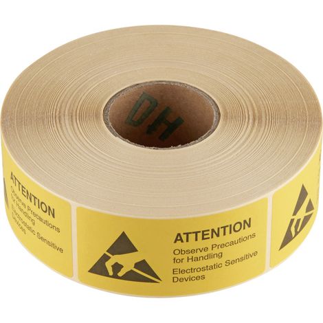Wolfgang Warmbier ESD-Warnschild 1000 St. Gelb, Schwarz (L x B) 75 mm x 36 mm 2850.3675.E selbstkleb