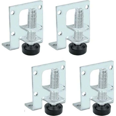 4 patas de acero ajustables para muebles, patas de gabinete, patas de zócalo ajustables en altura, patas resistentes para muebles, mesas, sofás, gabinetes, bancos de trabajo y estantes. (1/5)
