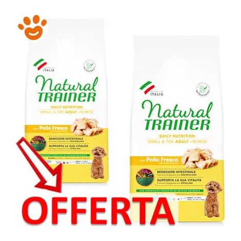 Natural Trainer Dog Adult Small & Toy Pollo 2 → Sacchi 7 kg Cibo Secco Cani