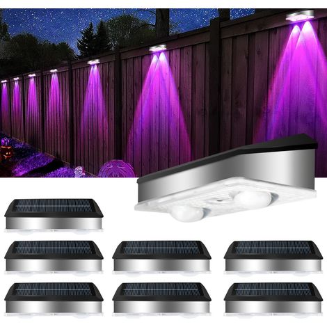 Nouvelle Lampe Murale Solaire Acier Inoxydable, Couleur RGB, Étanche, Décoration Extérieure Clôture Jardin Terrasse (1/5)