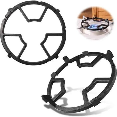 Anneau de Wok - Non spécifié - 2 Pièces - Métal Noir - Compatible Gaz - Facilité de nettoyage (1/4)