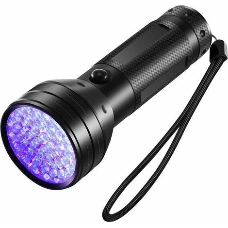 Lampe de poche UV lumière noire, 51 LED 395 nM détecteur de lampe de poche ultraviolette pour chien chat urine, taches d'animaux et punaises de lit, 1 pièces (1/5)