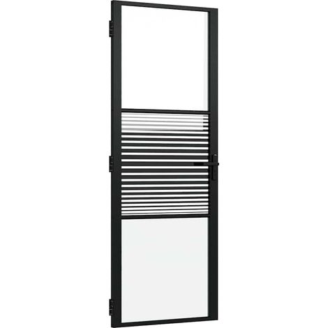 Porte en verre Rayé Noir 76 x 3.5 x 201.5 cm Aluminium