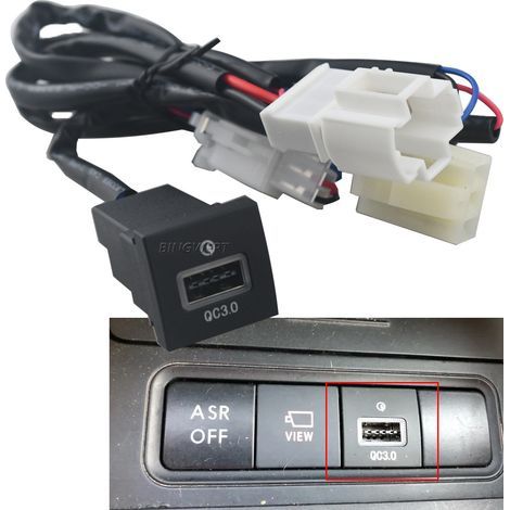 Schneller USB-Kfz-Ladeadapter – Kompatibel mit Golf 2006–2012 (modifiziertes QC3.0) mit verlustfreiem Kabelbaum (1/5)