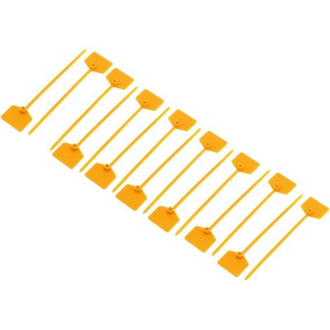 3 elementos de nailon autoblocantes de 15×120 mm, etiquetas amarillas para hilo de cremallera, conectores de cordón marcador.
