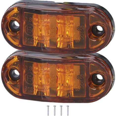 Feu de position latéral LED jaune 10-30 V – 2 LED haute luminosité pour voiture, camion, remorque et camping-car (1/5)
