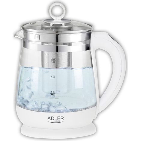 Bouilloire electrique capacité 1,51L - Adler AD 1299 - 2200W - Panier d'infusion amovible - Protection automatique (1/5)