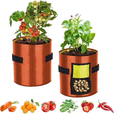 2 pcs Blumentopf Pflanzen Tasche, Pflanzsäcke, Grow Bags, Pflanzgefäße，45X35cm, Kartoffelsack, Anzuchtbeutel für Aussaatpflanzen (1/5)