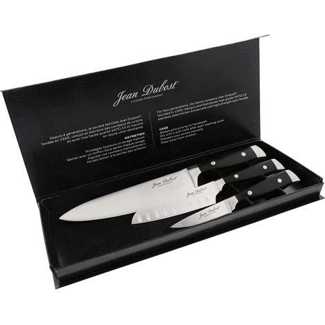 Jean Dubost - Coffret 3 couteaux Massif