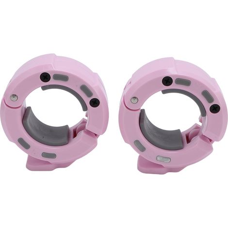 Lot de 2 pinces magnétiques à dégagement rapide pour barres d'haltères de 50 mm, idéales pour l'entraînement de musculation (rose/gris). (1/5)
