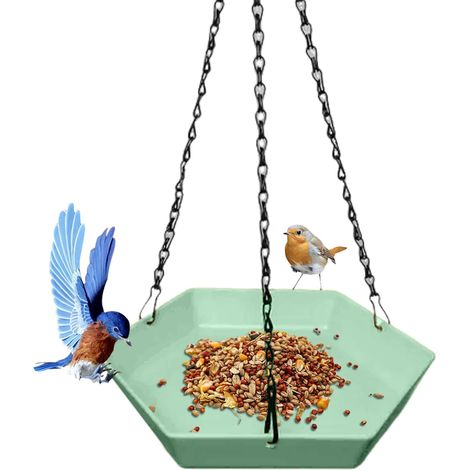 Polygonale hängende Vogelfutterstation, Vogeltränke und Futterspender für den Außenbereich, dekorative Vogelfutterstation für Garten, Terrasse, Balkon, Rasen, Park und Hof, Vogelbeobachtung (1/5)