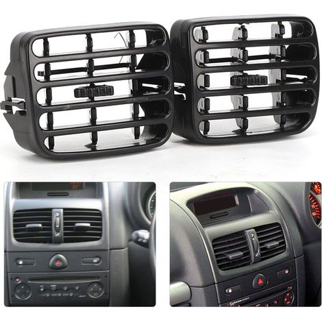 2 salidas de aire de ventilación del salpicadero central grises para Clio MK2 1998-2006, DEBUNS (1/5)