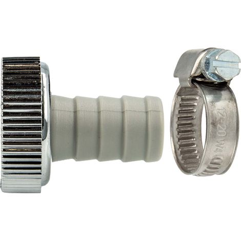 tecuro KS-Schlauchverschraubung mit 3/4 Zoll ÜWM und Tülle Ø 14,5 mm inkl. Schlauchschelle W4 12-20 mm (1/5)