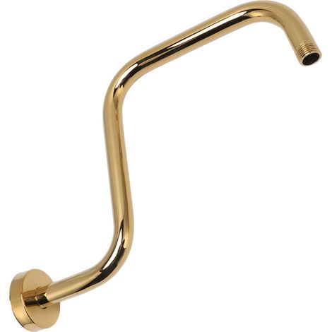 Bras de douche d'extension en acier inoxydable, bras de douche surélevé avec bride, fixation murale, tuyau de douche doré (1/5)