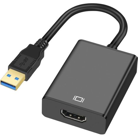Adaptateur USB 3.0 vers HDMI 1080P – Compatible Windows 11/10/8.1/7, pour PC et TV, multi-écran, sans marque (1/5)