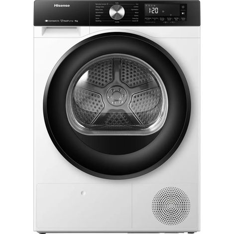 Hisense – Sèche-linge frontal 9kg – Classe énergétique D – Pompe à chaleur – WiFi Connect Life – Départ différé