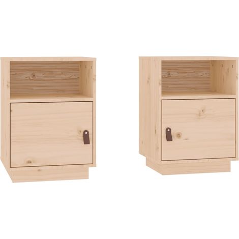 Tables de chevet 2 pcs 40 x 34 x 55 cm bois de pin massif brun DEC034806