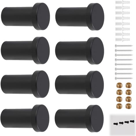 8Pcs Crochets à Visser Patère Murale, Rond Patère Murale Crochets Muraux en Acier Inoxydable pour Serviettes, Peignoirs et Accessoires, pour Salle de Bain et Cuisine,Accroche Serviette(36mm) (1/5)