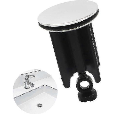Bouchon de lavabo chromé HOME 40 mm - Bouchon universel pour lavabo et bidet - Hauteur réglable, acier inoxydable et anticalcaire - Compatible avec (1/3)