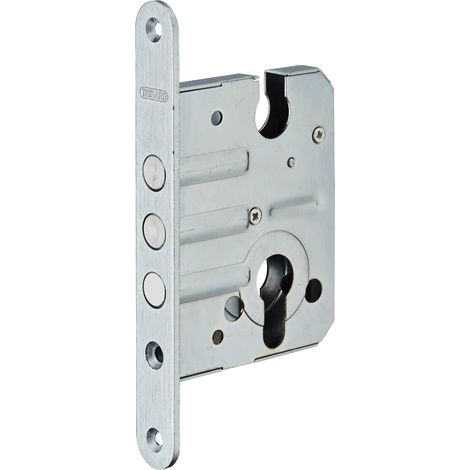 THIRARD - Boitier de serrure encastrable à cylindre pour porte d'entrée, axe 50mm, bouts ronds, 3 pênes, zingué - THIRARD