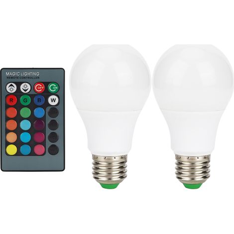 [Lampe LED E27] + [RGB Chroma] + [Modèle Color Changing] + [Contrôle Remote et Économie d'énergie] + [Pack de 2 Ampoules Intelligentes avec télécommande]