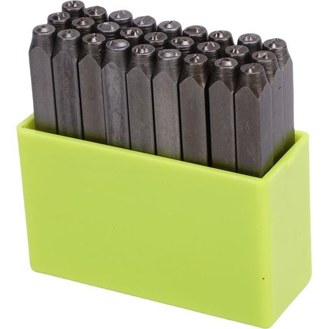 Handstempel-Werkzeugset aus 40Cr-Kohlenstoffstahl, Stempelherstellungswerkzeuge für die Schmuckherstellung und Metallprägung von Kleinbuchstaben (1/5)