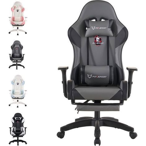 Sedia Gaming - FOXSPORT - Trono delle tenebre - Ergonomica - Poggiapiedi retrattile - Braccioli 3D