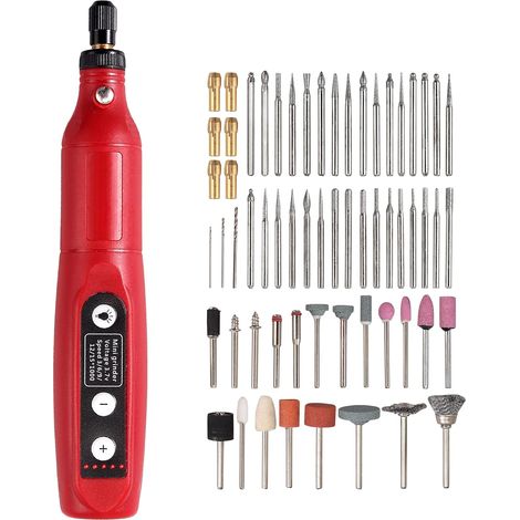 Mini Perceuse Outils Rotatifs Multifonction 5 Vitesses 3000-15000rpm LED avec 125 Accessoires 6 Mandrins Électrique sans Fil USB Rechargeable pour DIY, Polissage, Coupe - (1/5)