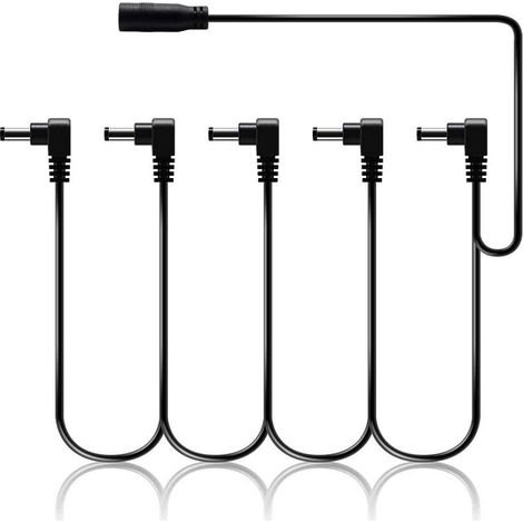 Cable Divisor Corriente DC 9V de 5 salidas 5.5x2.1mm Negro (1/5)