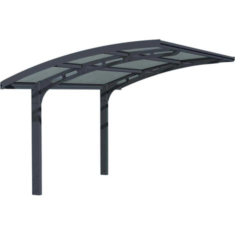 Palram – Carport Arizona Wave 4,95 x 2,89 m – Structure autonome en aluminium – Panneaux polycarbonate résistants aux UV – Abri voiture esthétique