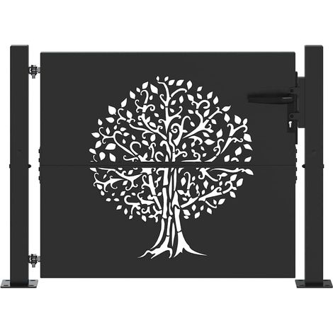 Porte de Jardin Noir 105 x 100 cm Acier peint par poudre CFW372052