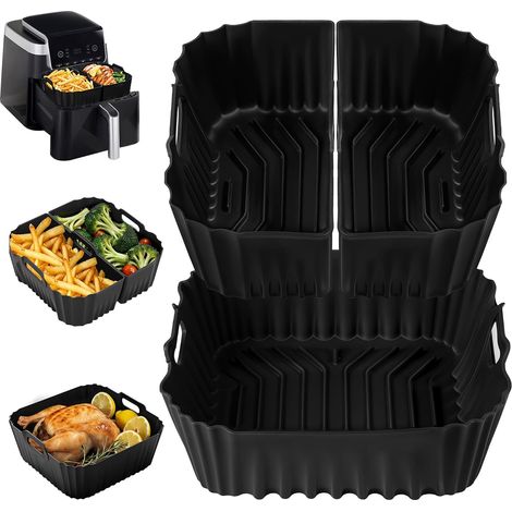 Lot de 3 Moules en Silicone pour Friteuse à Air, Antiadhésif, Compatible Ninja Cosori Philips (1/5)