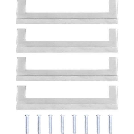 Poignées D'armoire - Acier Inoxydable 201 - Pour Meubles Portes Tiroirs Cuisine Bureau - Lot De 4 (1/5)