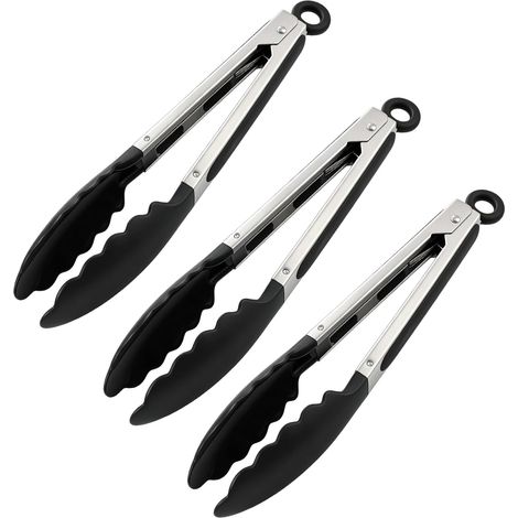 3pcs Pince À Barbecue en Silicone [acier Inoxydable], Pince Cuisine Silicone Barbecue Cuisine Inox Alimentaire (1/5)