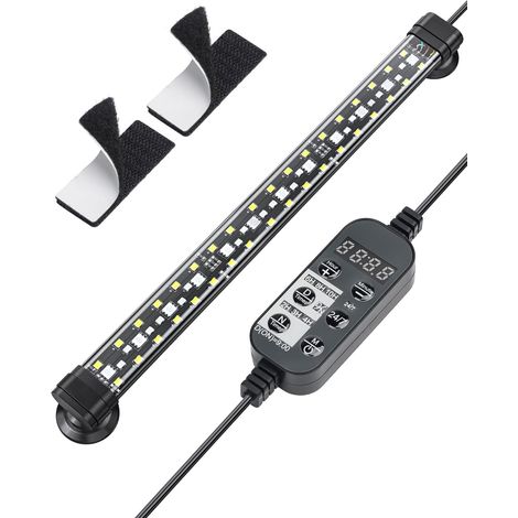 30 cm LED Lampe Aquarium Lampe d'aquarium submersible avec minuterie marche/arrêt automatique, éclairage RGB LED bleu et blanc changeant de couleur pour aquariums (1/5)