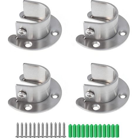 28 Supports en Forma Acero Inoxidable para Barra de Armario (1/5)